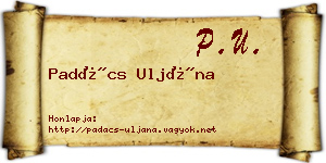 Padács Uljána névjegykártya